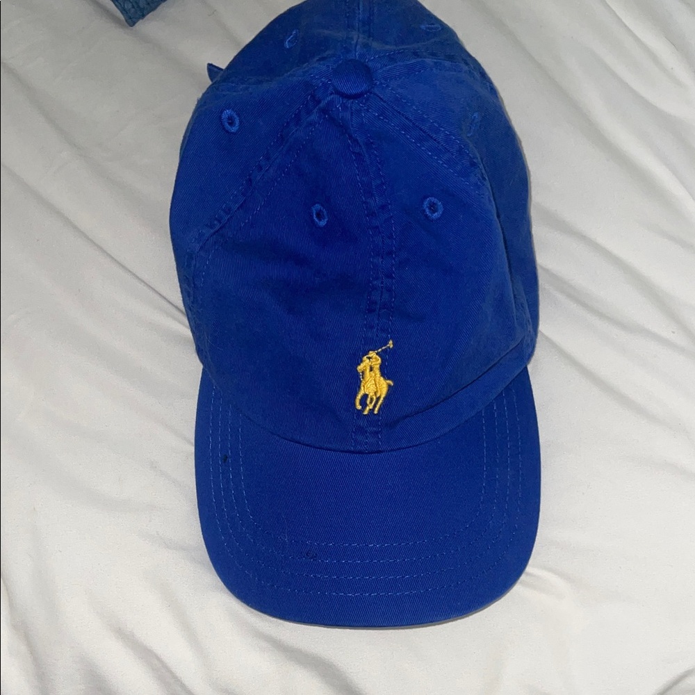 Polo Ralph Lauren Blue Cap with Yellow Logo (toddlers one size 8-20)